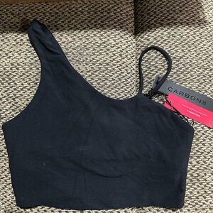 Carbon38 Black Nylon-Spandex Top